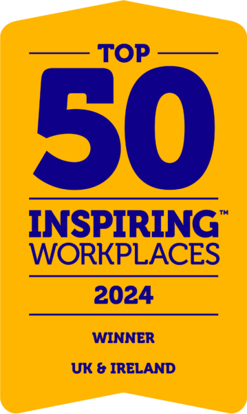 Top 50 Inspiring Workplaces 2024 Winner in UK and Ireland badge