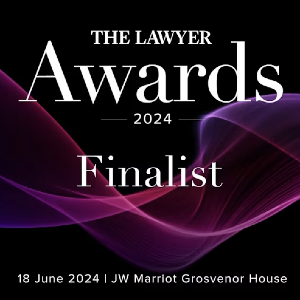 The Lawyer Awards 2024 Finalist badge