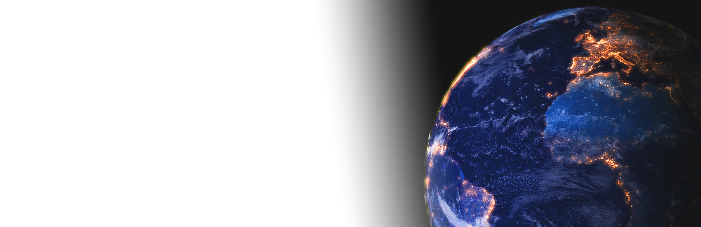 View of earth at night from space