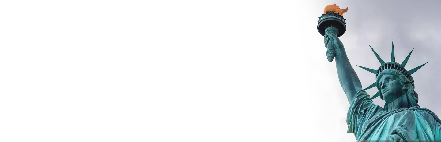 Close up view of the Statue of Liberty