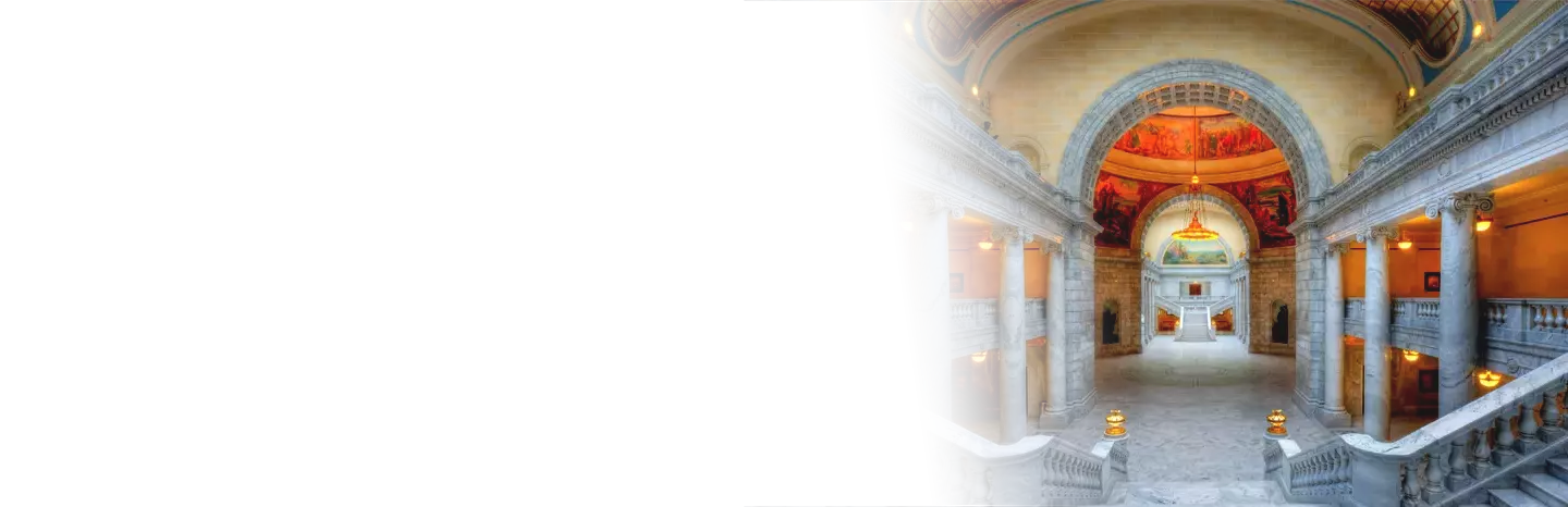 Inside the state capitol building of Utah